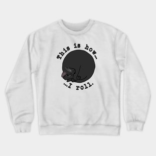 Rolling Cat - Black Crewneck Sweatshirt